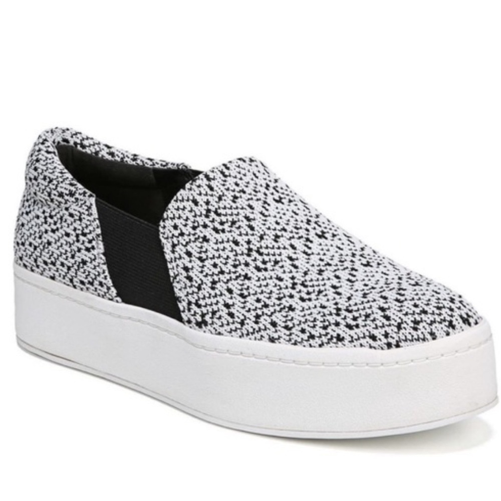 Vince Warren marled knit tweed platform shoes women size 10 black white